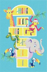 Kusový koberec Agnella Funky Top Tom Azúrový