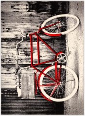 Kusový koberec Weltom Čierny and Biely Bicykel Sivý