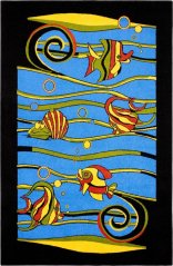 Kusový koberec Weltom Weliro Rybky Modrý