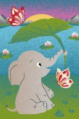 Kusový koberec Agnella Funky Top Elephant Zelený