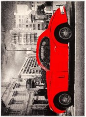 Kusový koberec Weltom Čierny and Biely Auto Sivý