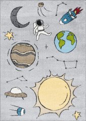 Kusový koberec Agnella Funky Top Cosmic Sivý