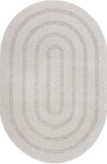 Kusový koberec Agnella Noble Oblos Jasny Sivý (oválny) (s lemom)