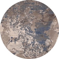 Kusový koberec Dywilan Stylish 16 Light Sivý Námornícky modrý (kruhový)