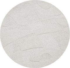 Kusový koberec Agnella Morphic Botanica Jasny Sivý (kruhový)