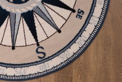 Kusový koberec Agnella Ballata Kompas Pale Taupe (šedohnedý) (kruhový)