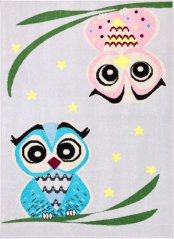 Kusový koberec Agnella Funky Top Owl Sivý