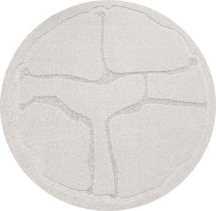 Kusový koberec Agnella Morphic Organickýa Jasny Sivý (kruhový) (s lemom)