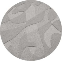 Kusový koberec Agnella Morphic Botanica Sivý (kruhový)