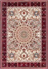 Kusový koberec Dywilan Rich Wiedeński Svetlobéžový/Červený