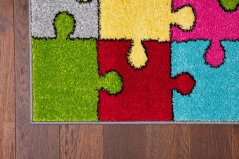 Kusový koberec Agnella Funky Top Super Puzzle Žltý