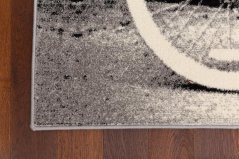 Kusový koberec Weltom Čierny and Biely Bicykel Sivý