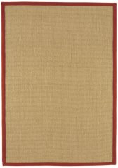 Kusový koberec Sisal Ľanový/Červený